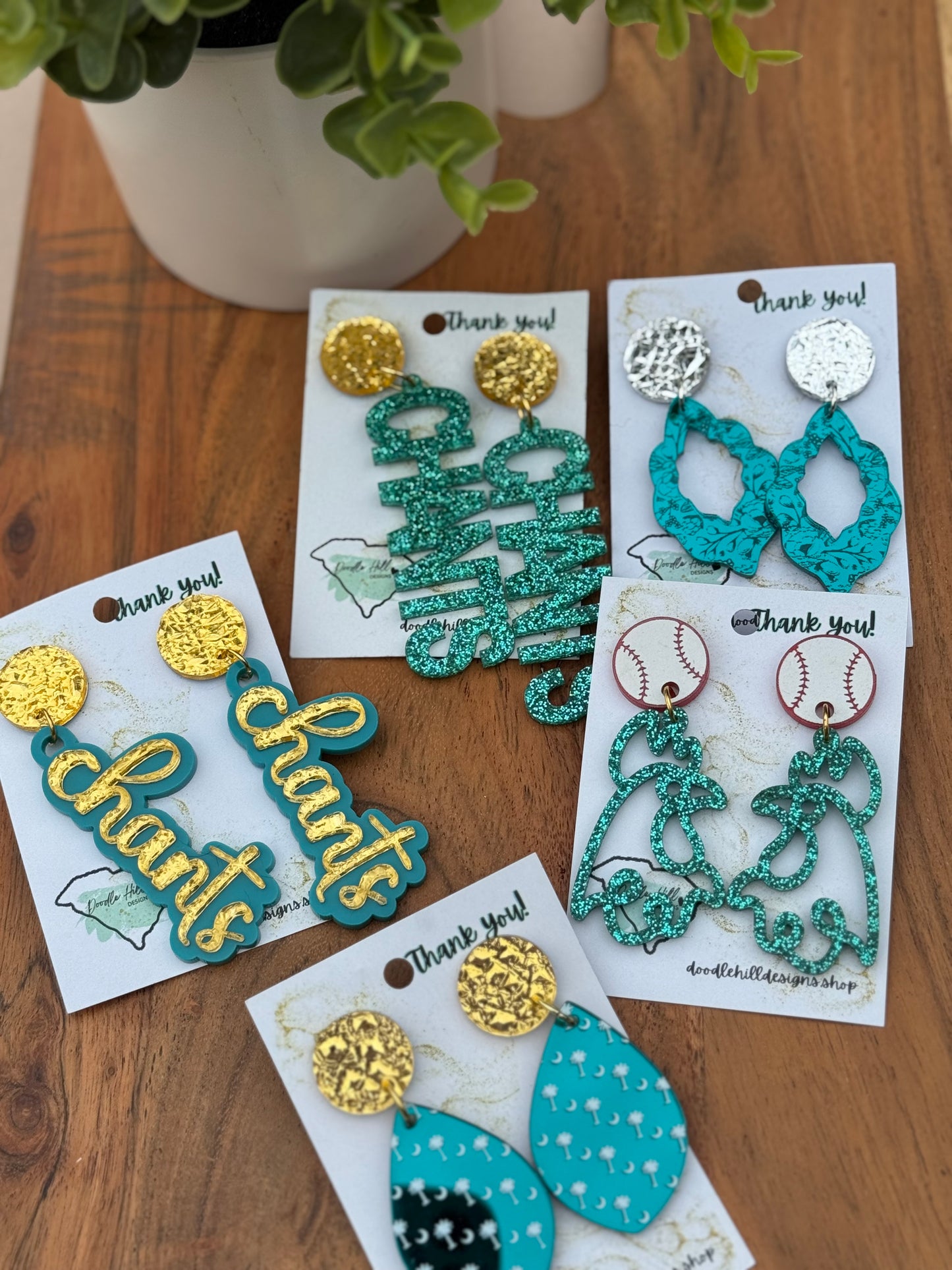 Lightweight Acrylic College Game Day Earrings – Coastal Carolina  Spirit Jewelry | 2.5 Inch Dangles