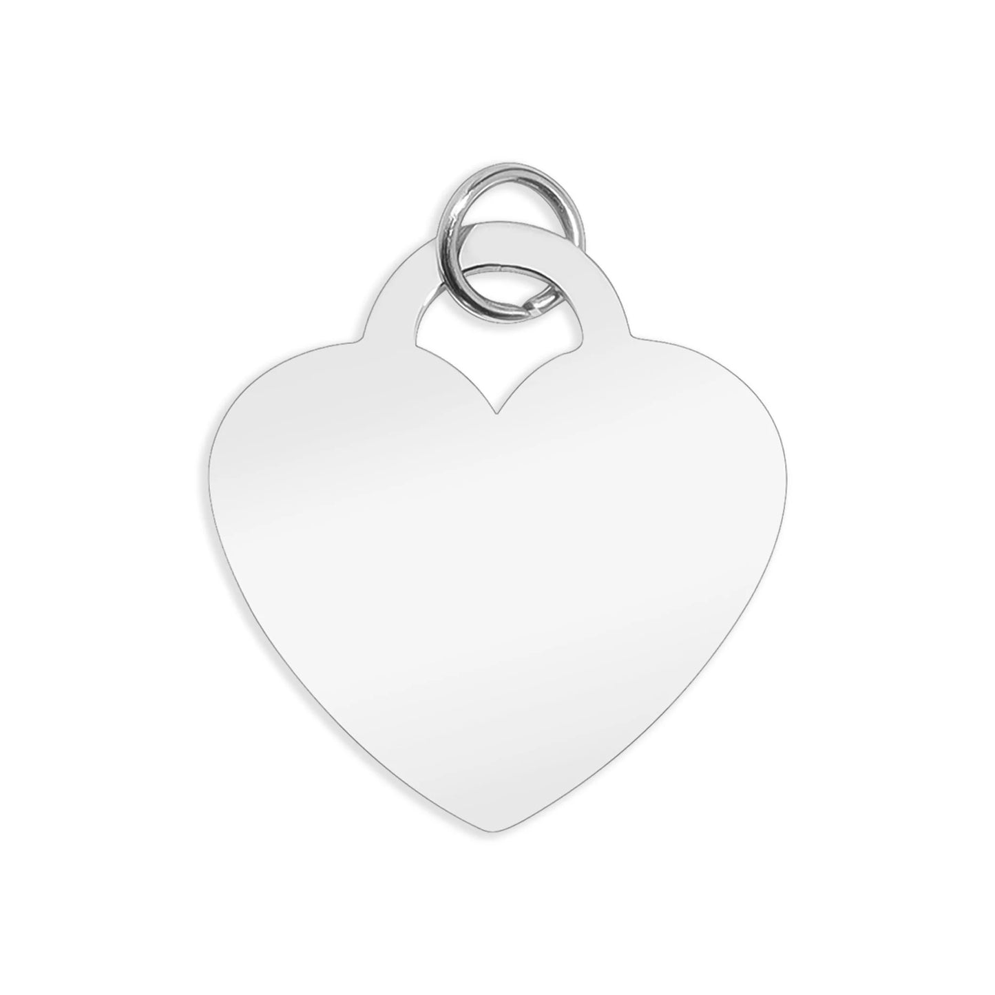 18K Gold PVD Blank Heart Charm Stainless Steel Pendant