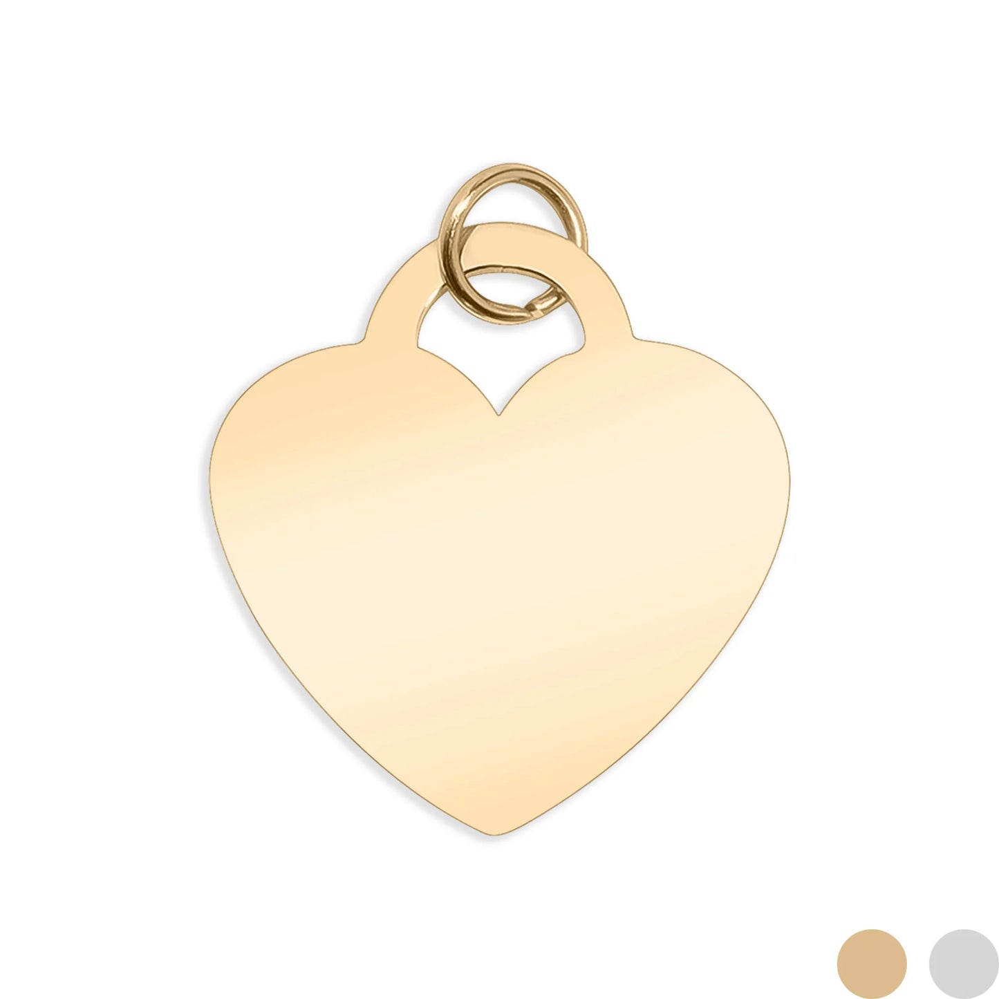 18K Gold PVD Blank Heart Charm Stainless Steel Pendant