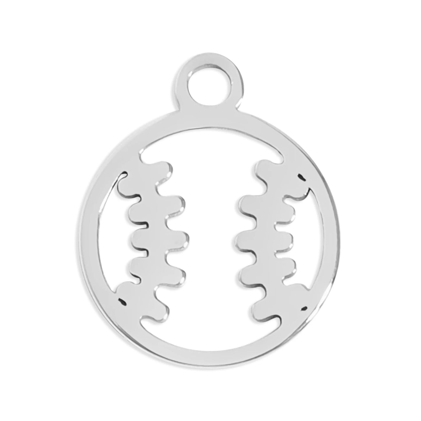 18K Gold PVD Stainless Steel Baseball Charm /