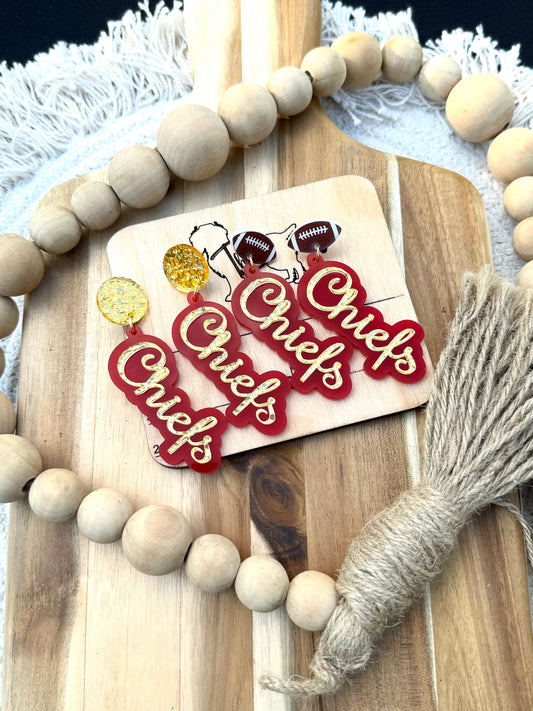 Chiefs earrings gameday earrings Spirit earrings KC Chiefs Arrowhead Chiefs kingdon Arrowhead pride Mahomes Magic