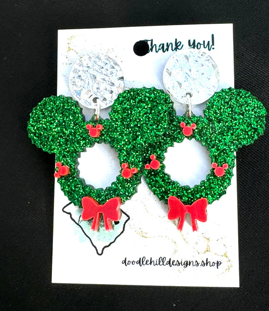Chrsitmas wreath earrings - Earrings