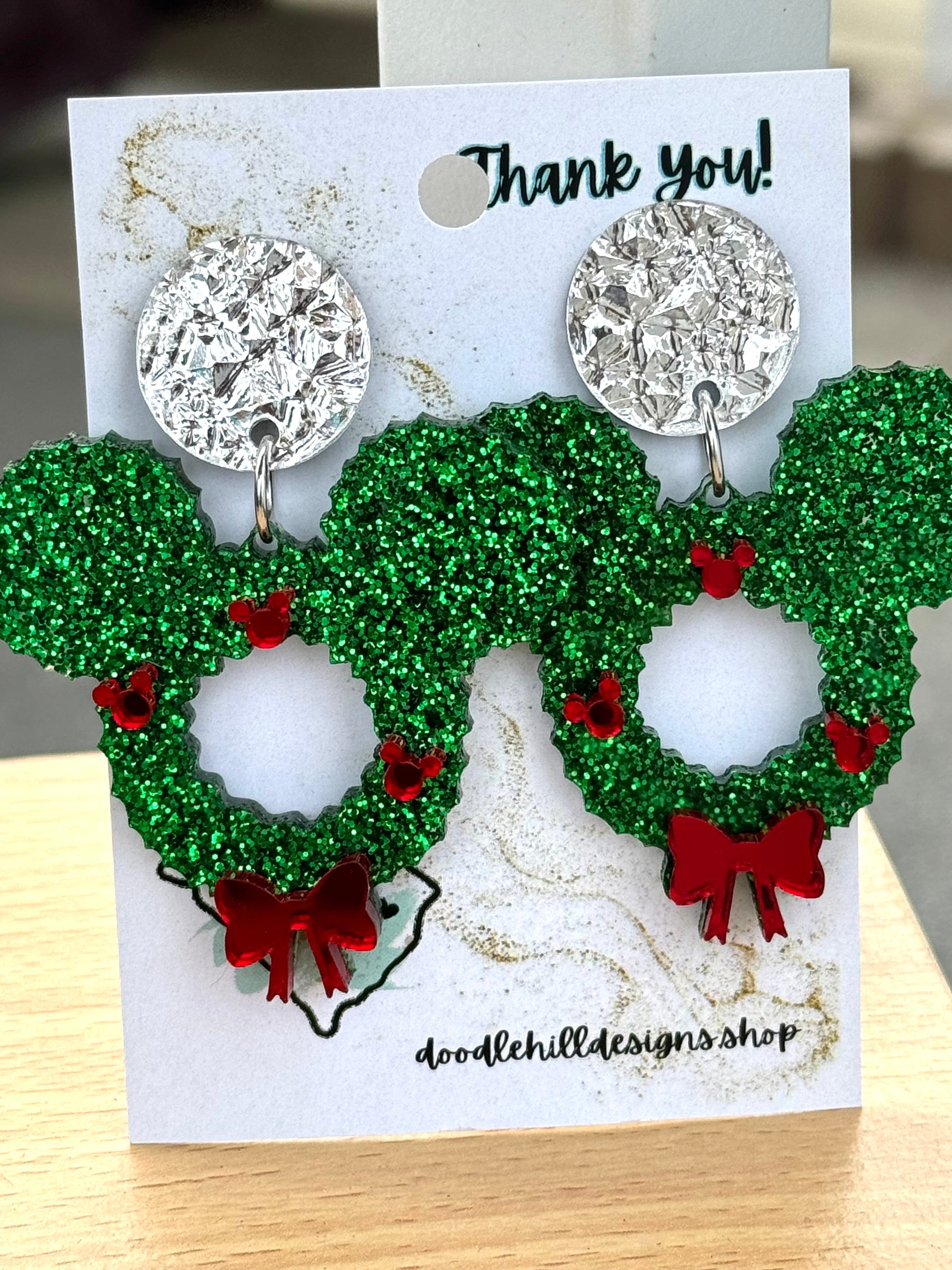 Chrsitmas wreath earrings - Earrings