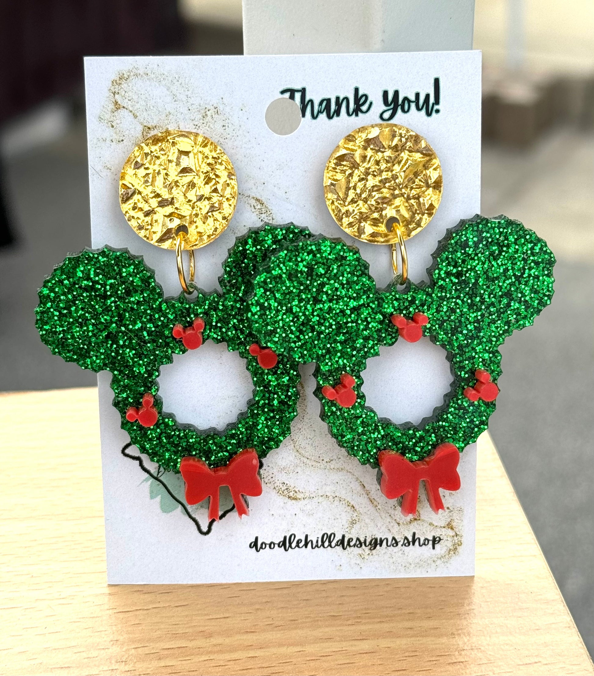 Chrsitmas wreath earrings - Earrings