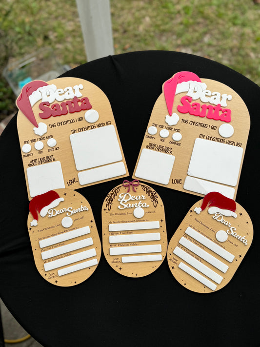 Dear Santa photo prop - Pink Sants hat large