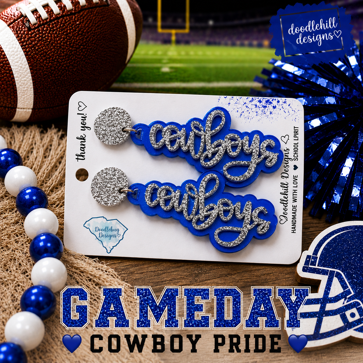 Cowboys Game Day Statement Earrings