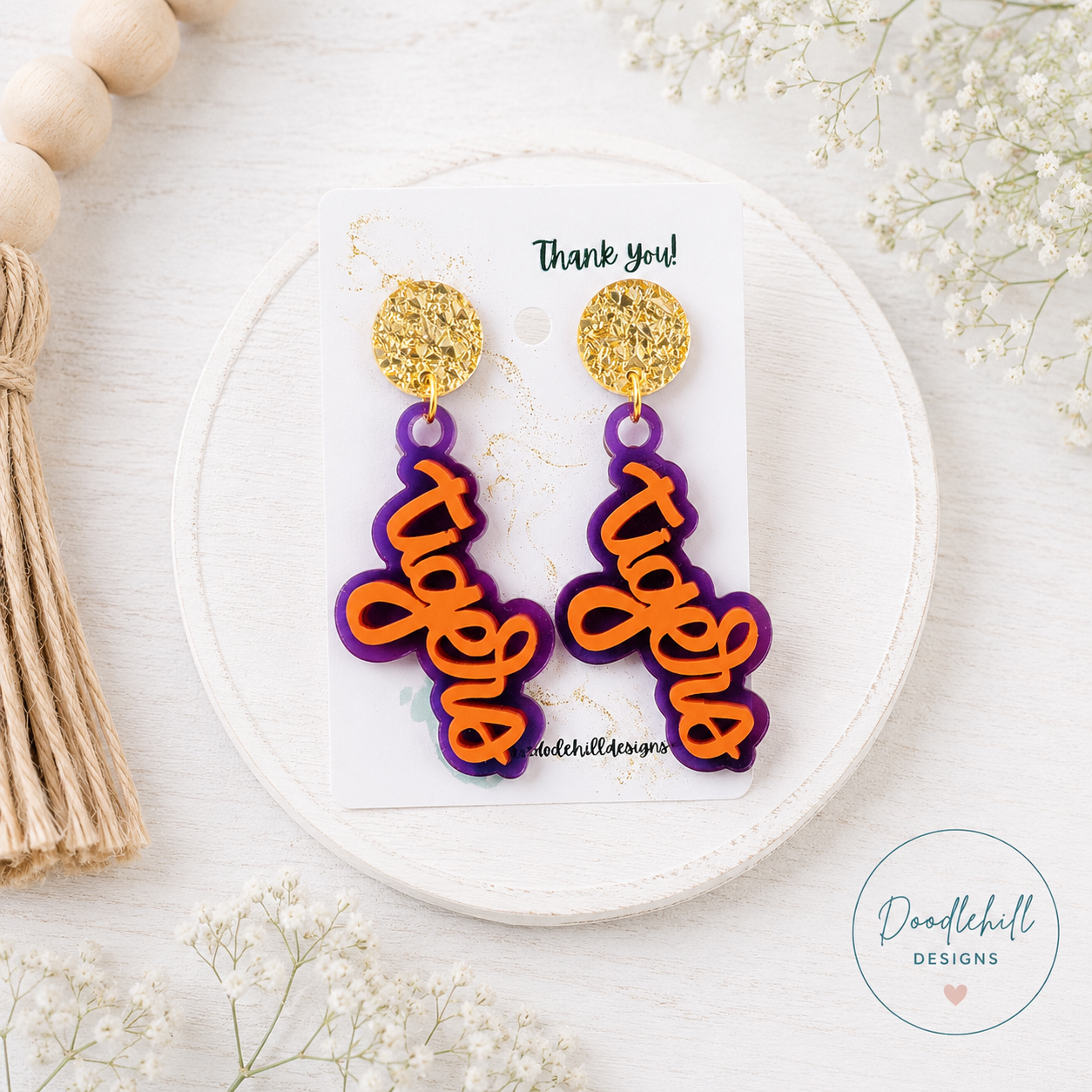 Tigers Game Day Statement Earrings