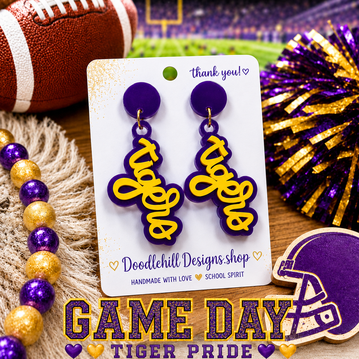 Tigers Game Day Statement Earrings