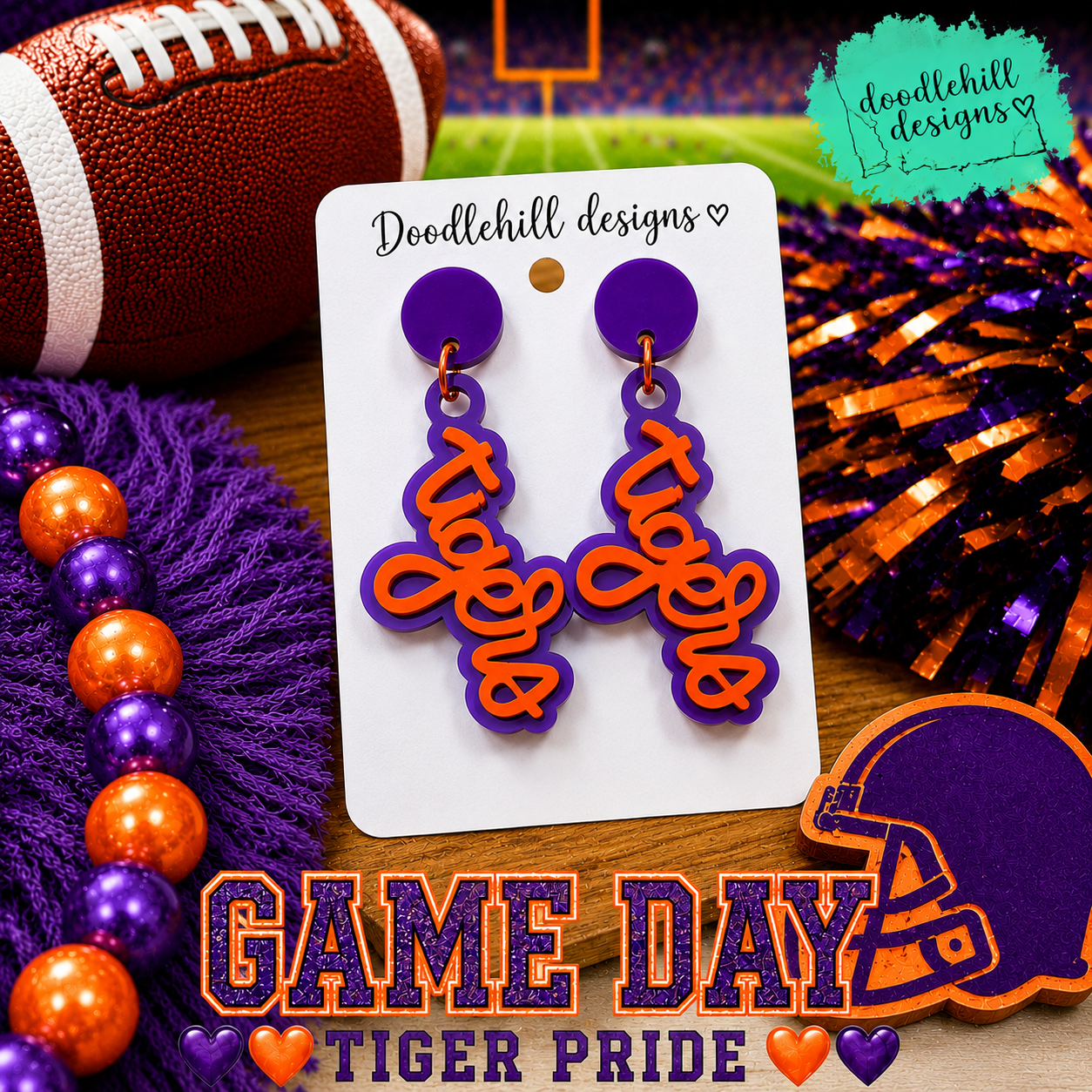 Tigers Game Day Statement Earrings