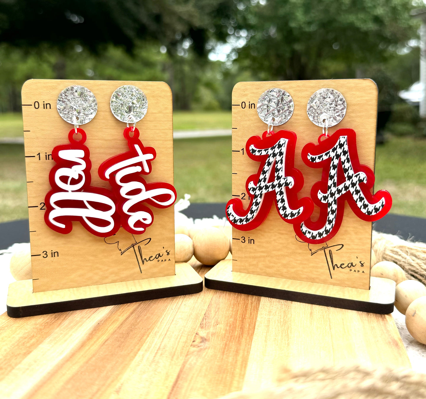 Game day statement earrings| Alabama earrings| Roll tide| Bama Rush| - Earrings