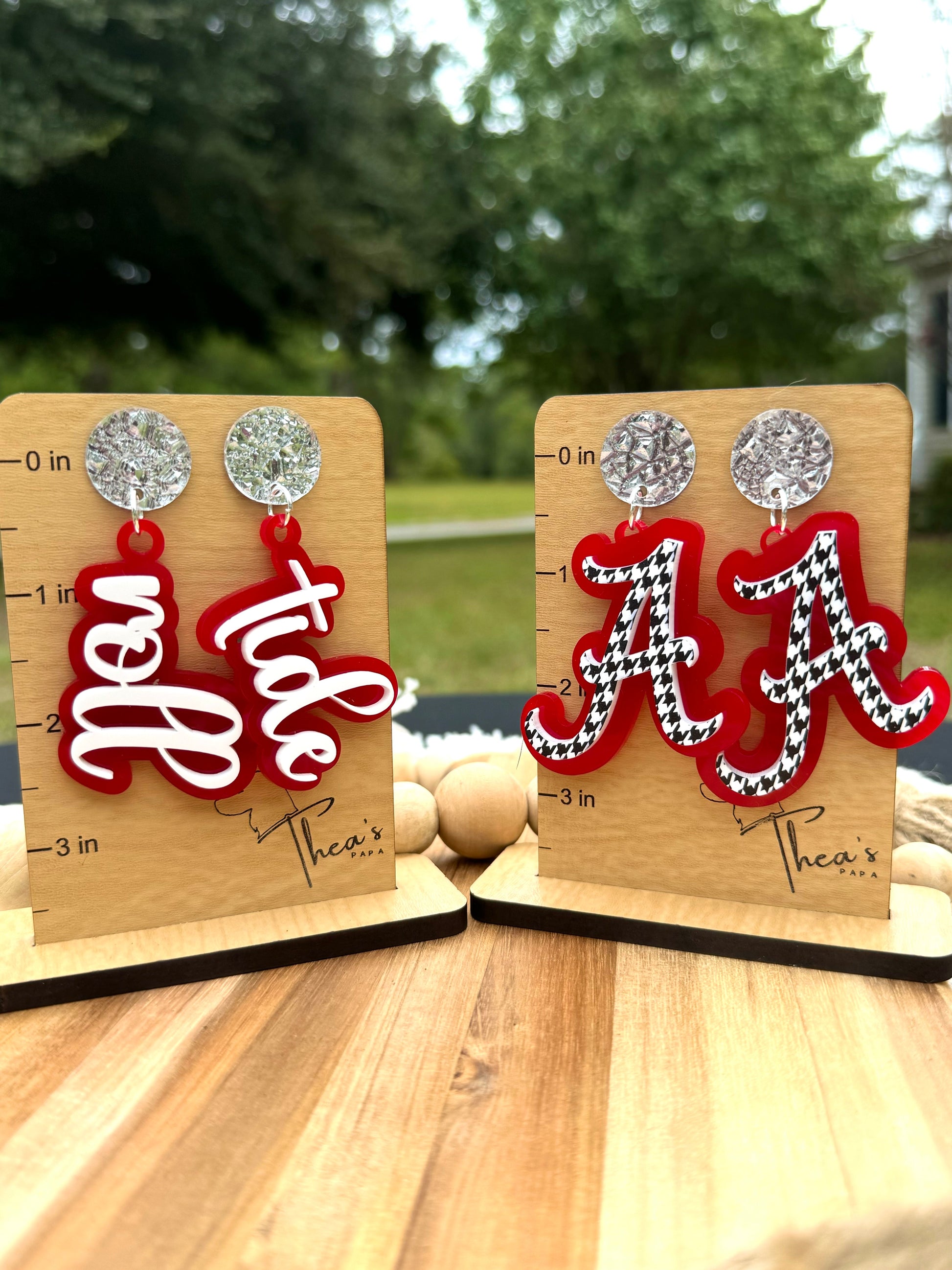 Game day statement earrings| Alabama earrings| Roll tide| Bama Rush| - Earrings