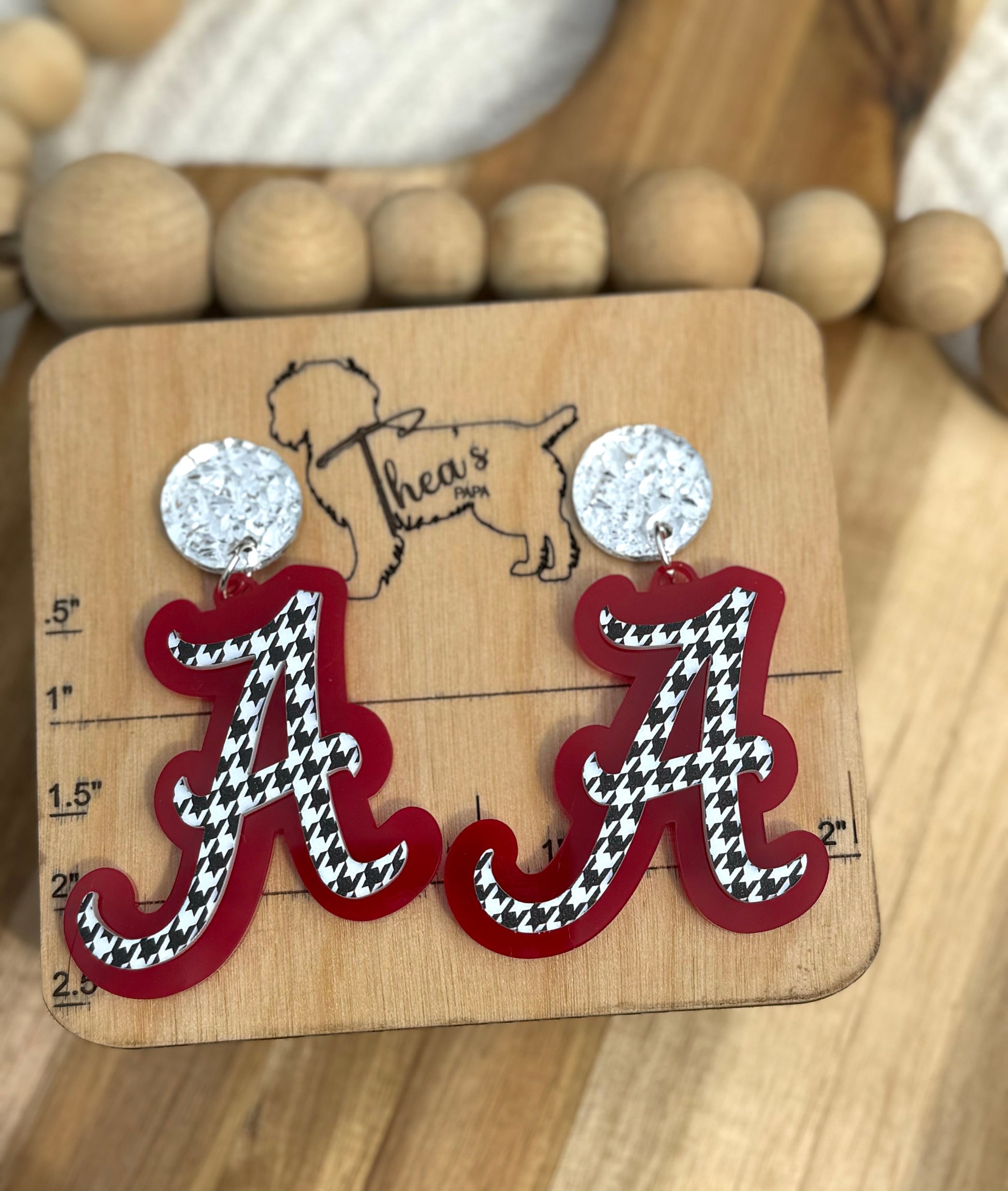 Game day statement earrings| Alabama earrings| Roll tide| Bama Rush| - Logo A - Earrings