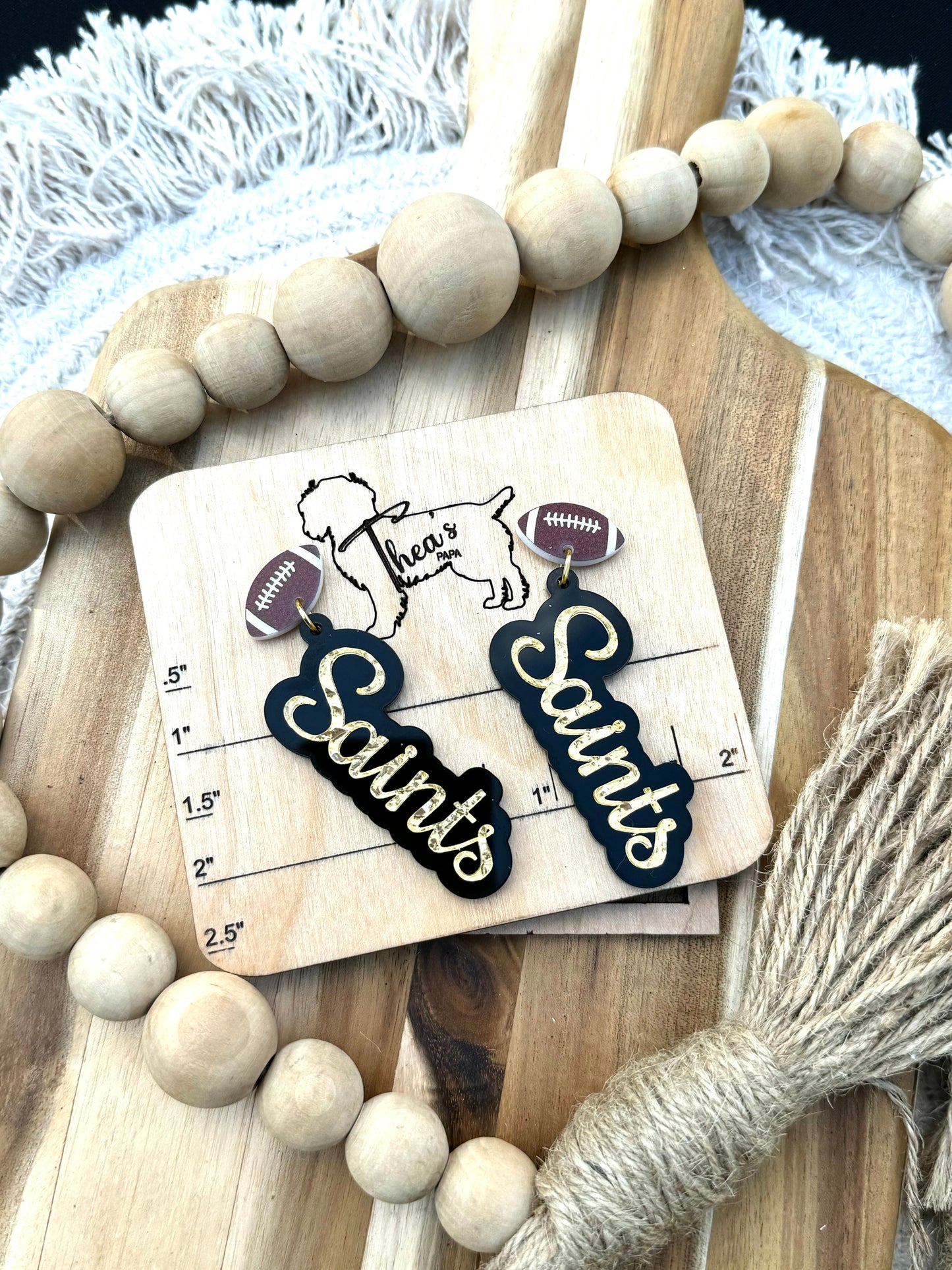 Game day statement earrings Saints earrings Who Dat Saints football Geaux Saints NOLA saints Saints pride?