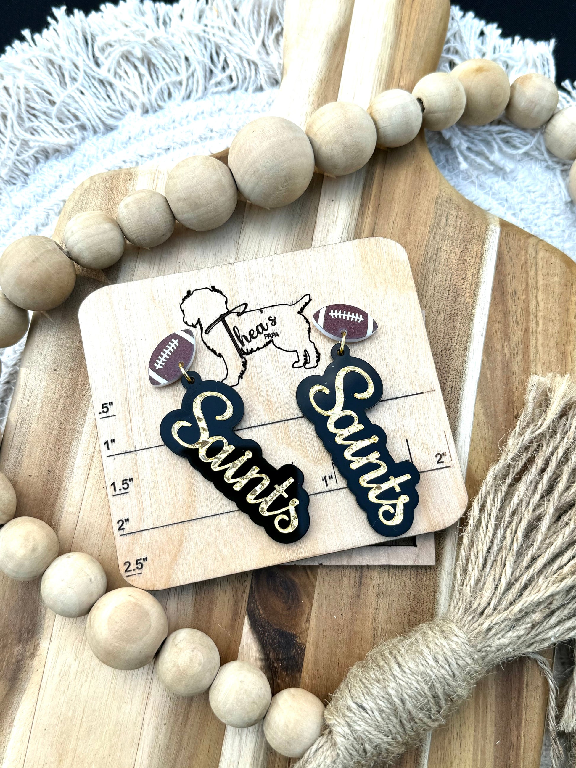 Game day statement earrings Saints earrings Who Dat Saints football Geaux Saints NOLA saints Saints pride?