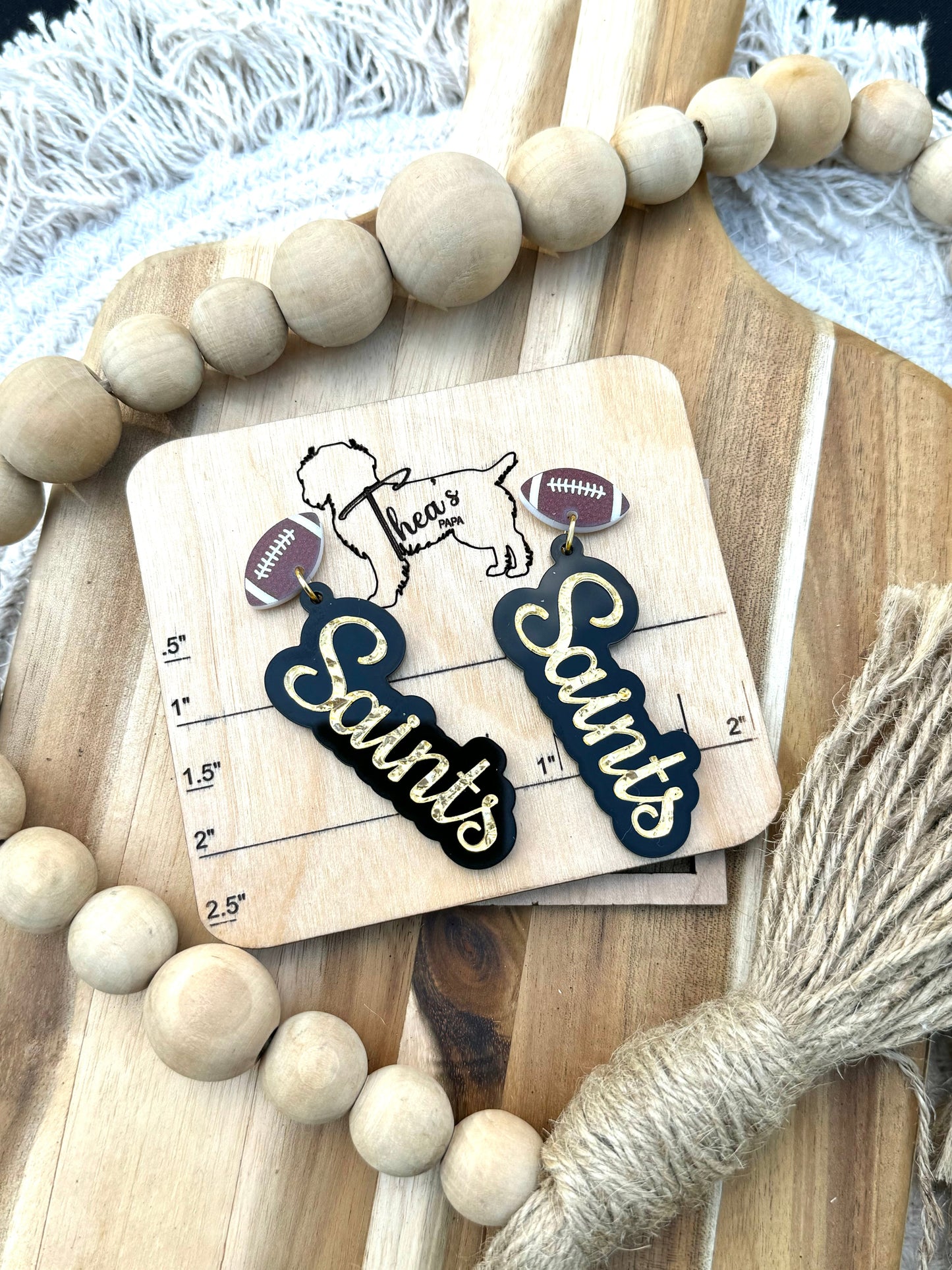 Game day statement earrings Saints earrings Who Dat Saints football Geaux Saints NOLA saints Saints pride?
