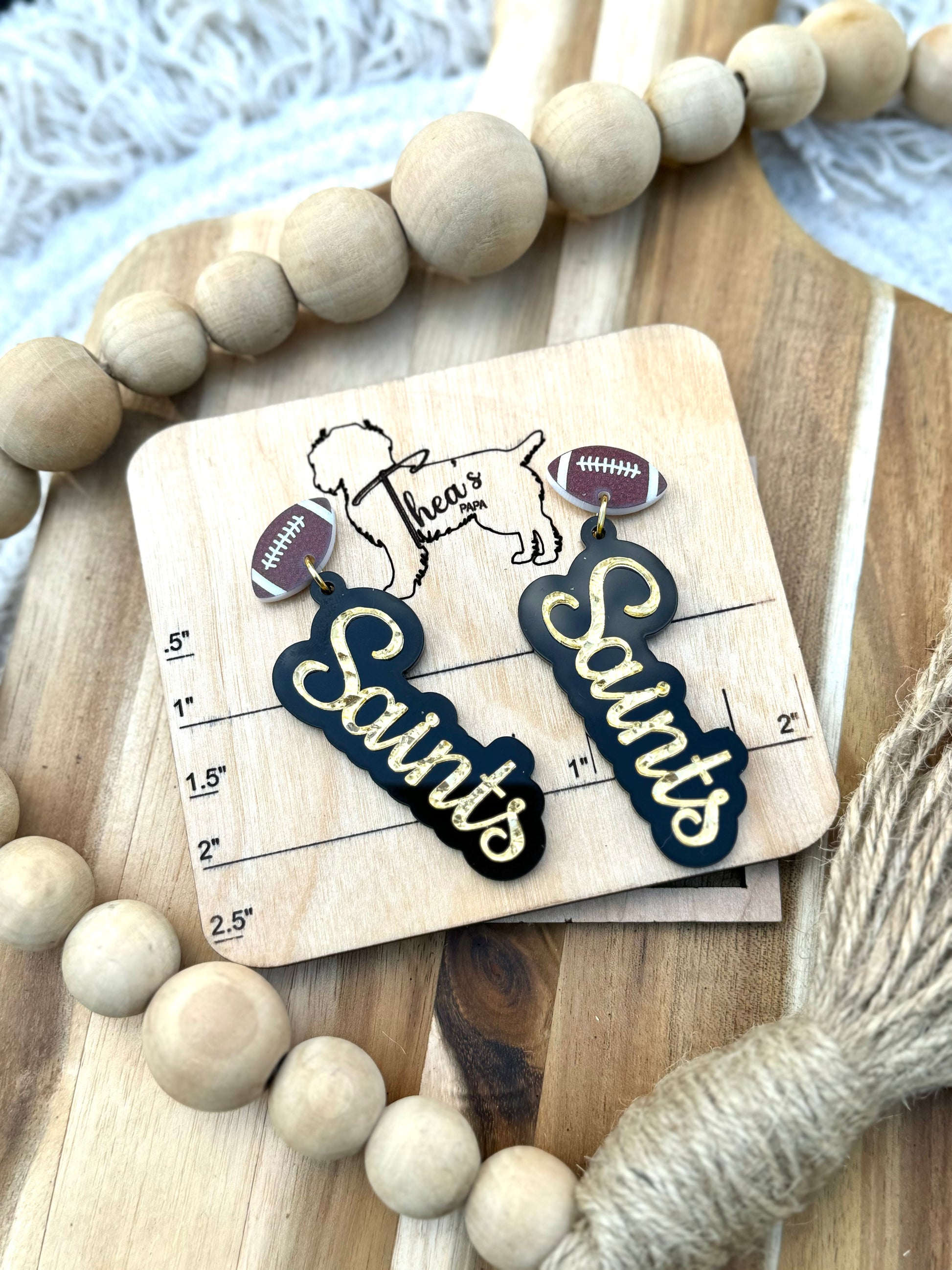 Game day statement earrings Saints earrings Who Dat Saints football Geaux Saints NOLA saints Saints pride? - football