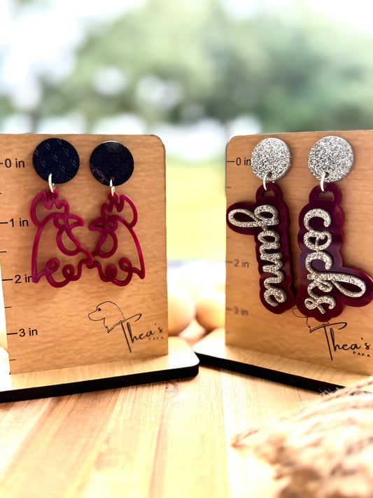 Game day statement earrings| School Spirit| Gamecocks| Go Cocks| game day essentials| USofC| Stay Cocky - Earrings