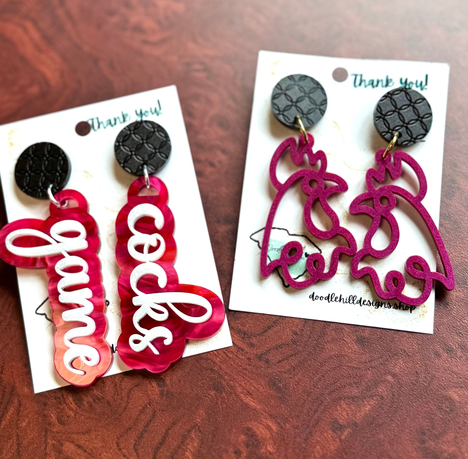 Game day statement earrings| School Spirit| Gamecocks| Go Cocks| game day essentials| USofC| Stay Cocky - Earrings