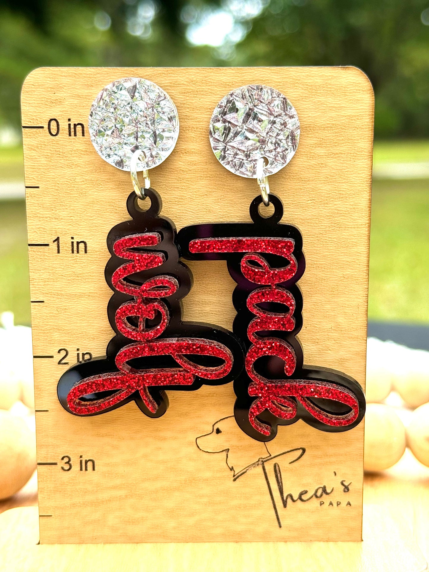 Game day statement earrings| Wolf pack| Go Pack Go| - Earrings