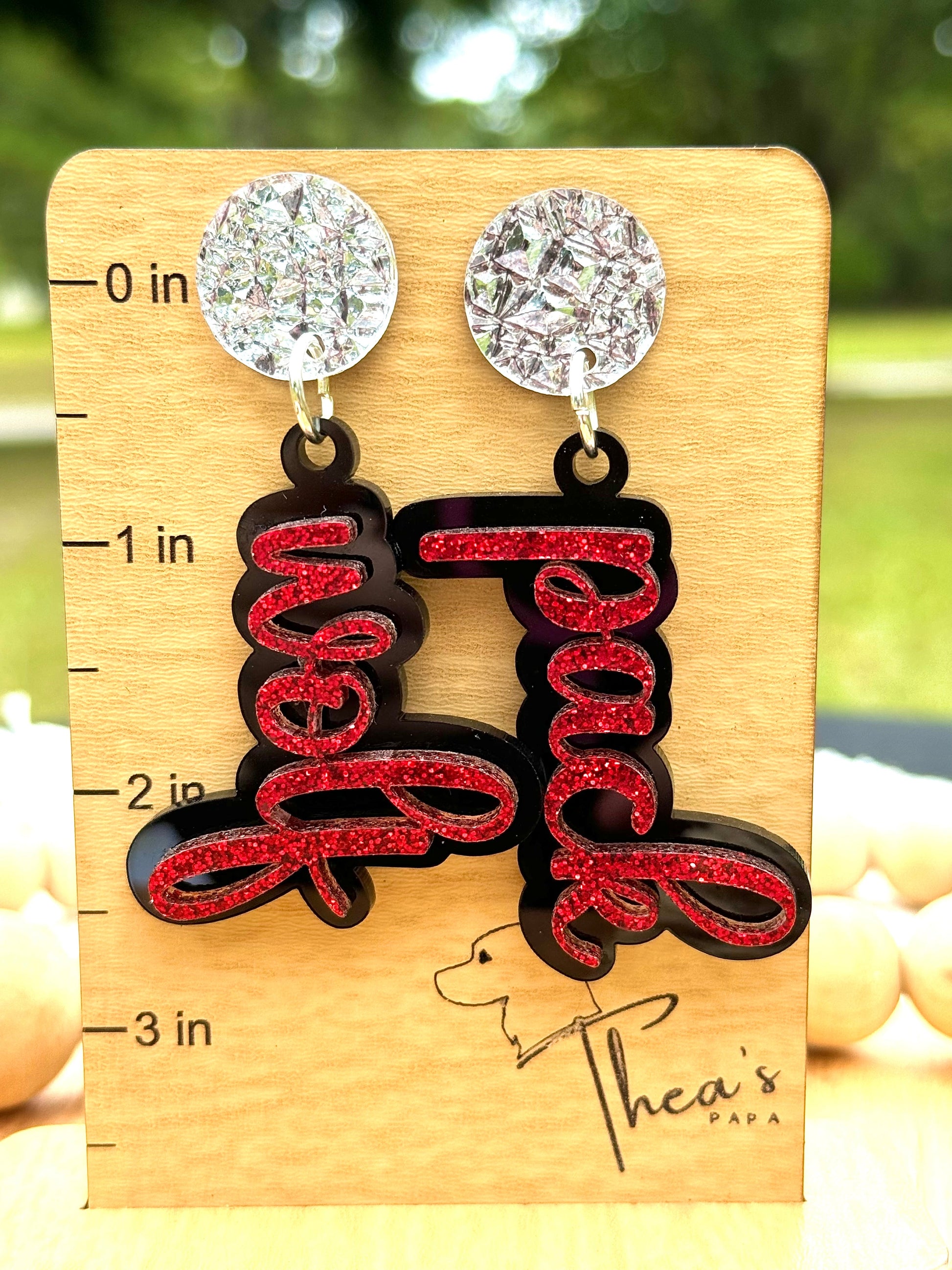 Game day statement earrings| Wolf pack| Go Pack Go| - Earrings