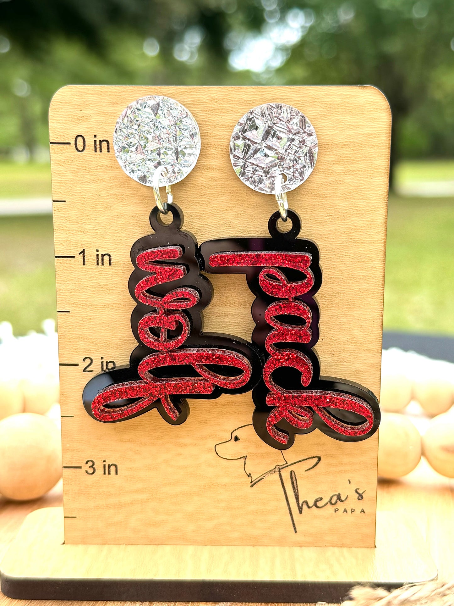 Game day statement earrings| Wolf pack| Go Pack Go| - Earrings