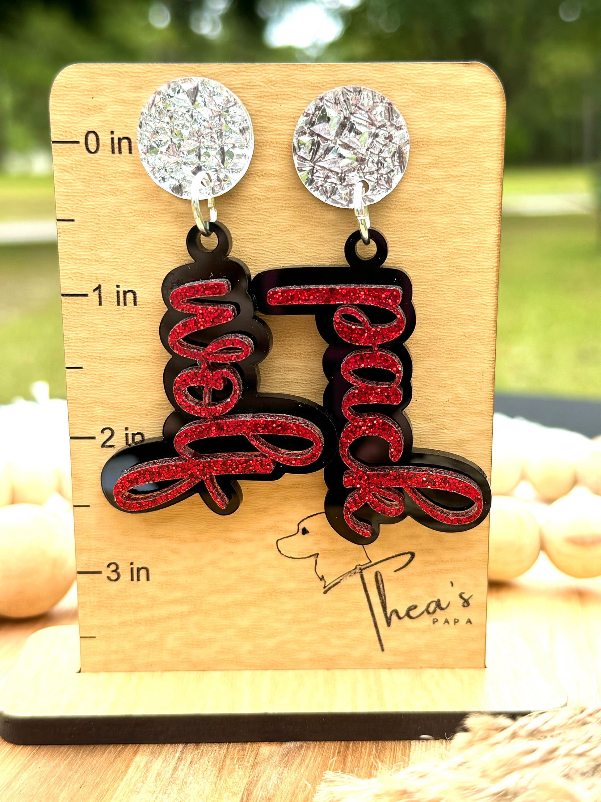 Game day statement earrings| Wolf pack| Go Pack Go| - Earrings