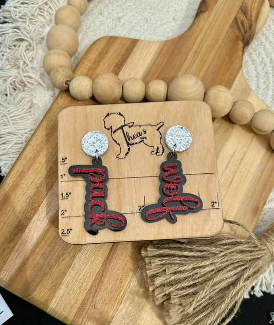 Game day statement earrings| Wolf pack| Go Pack Go| - Earrings