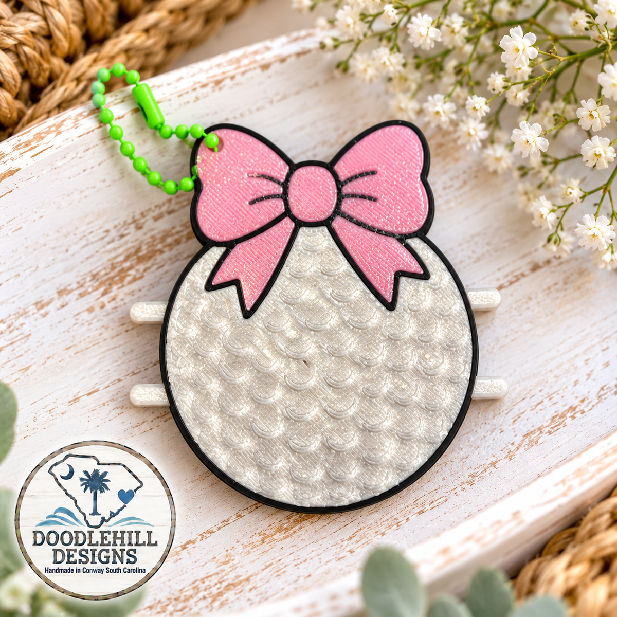 Sports Bag Tag & Ponytail Holder – 3D Printed Hair Tie Holder for Athletes
