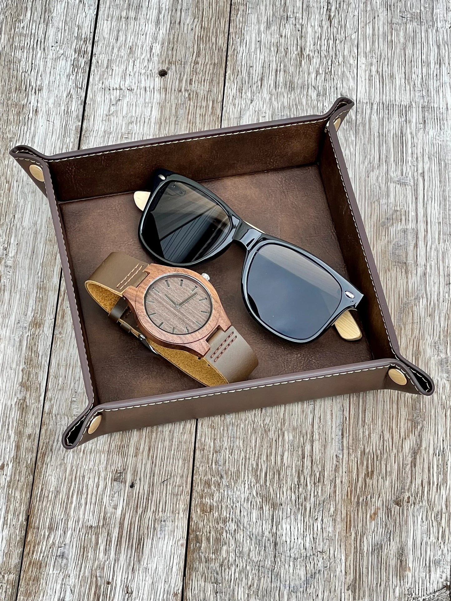 Personalized Valet Tray for Men | Custom Engraved Catchall Tray | Father’s Day Gift