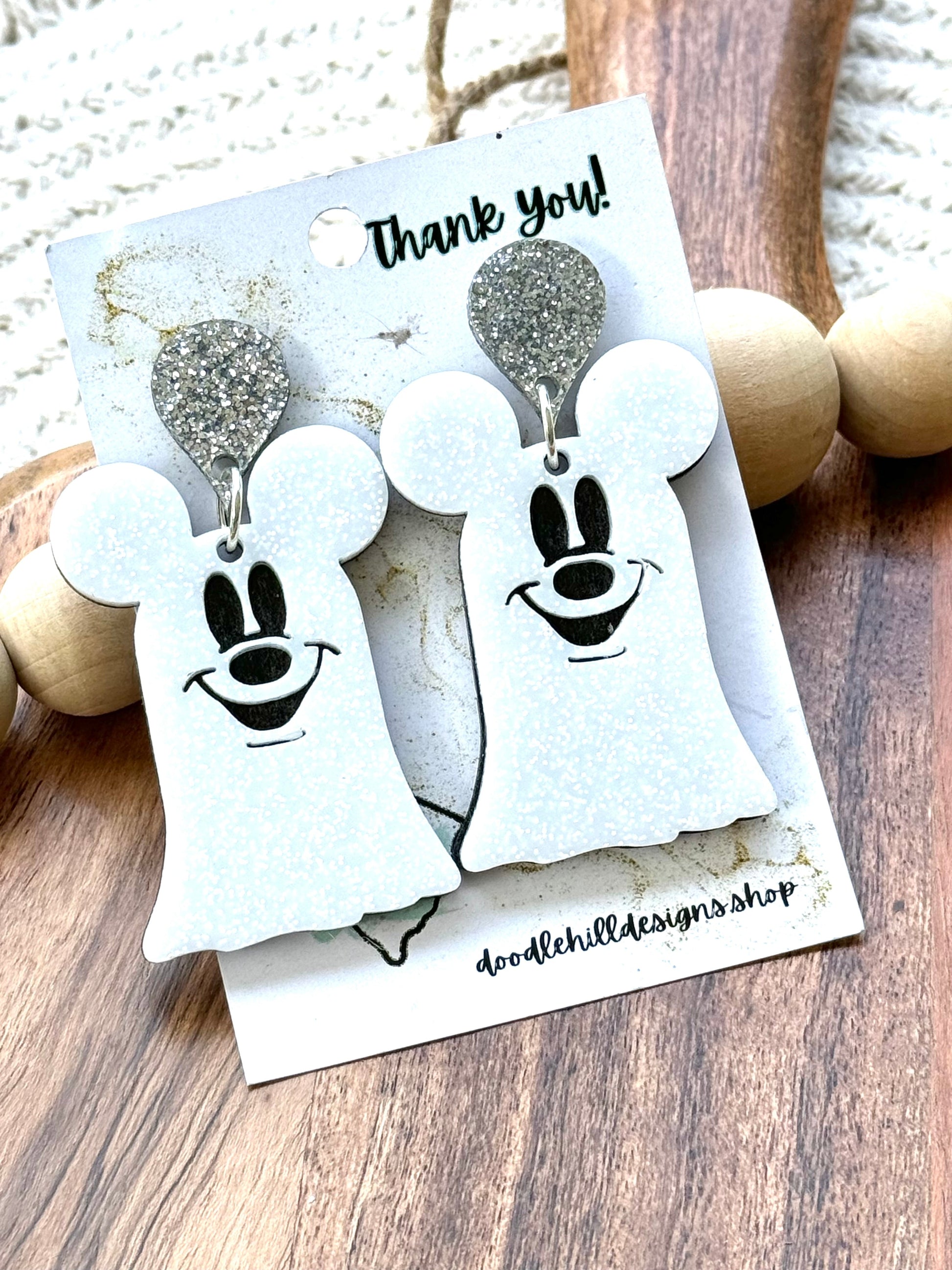 Mickey ghost earrings