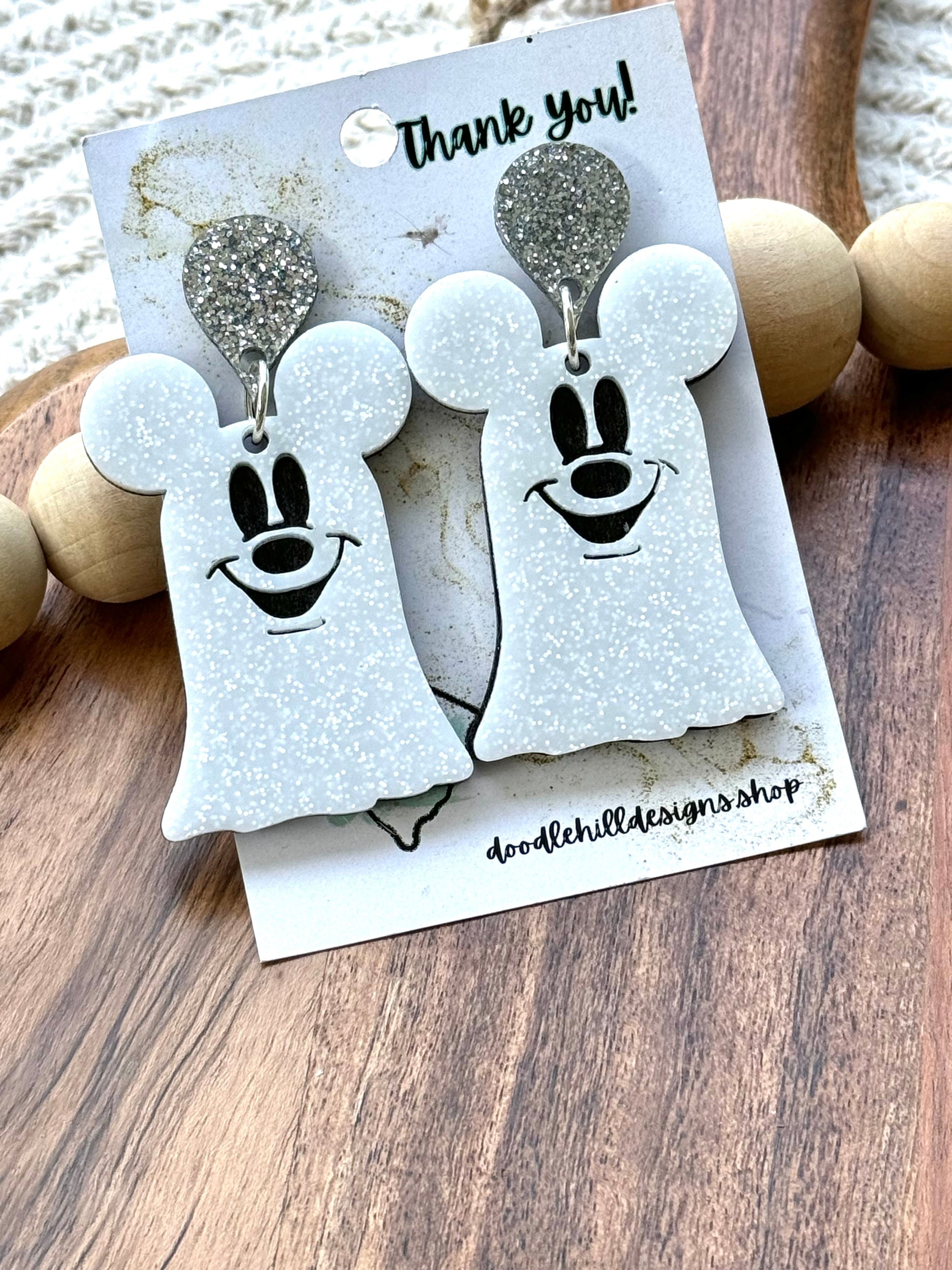 Mickey ghost earrings