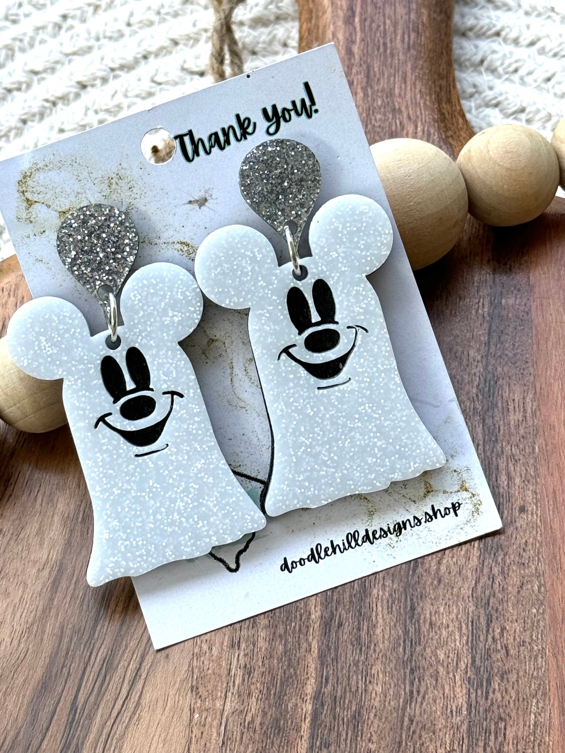 Mickey ghost earrings