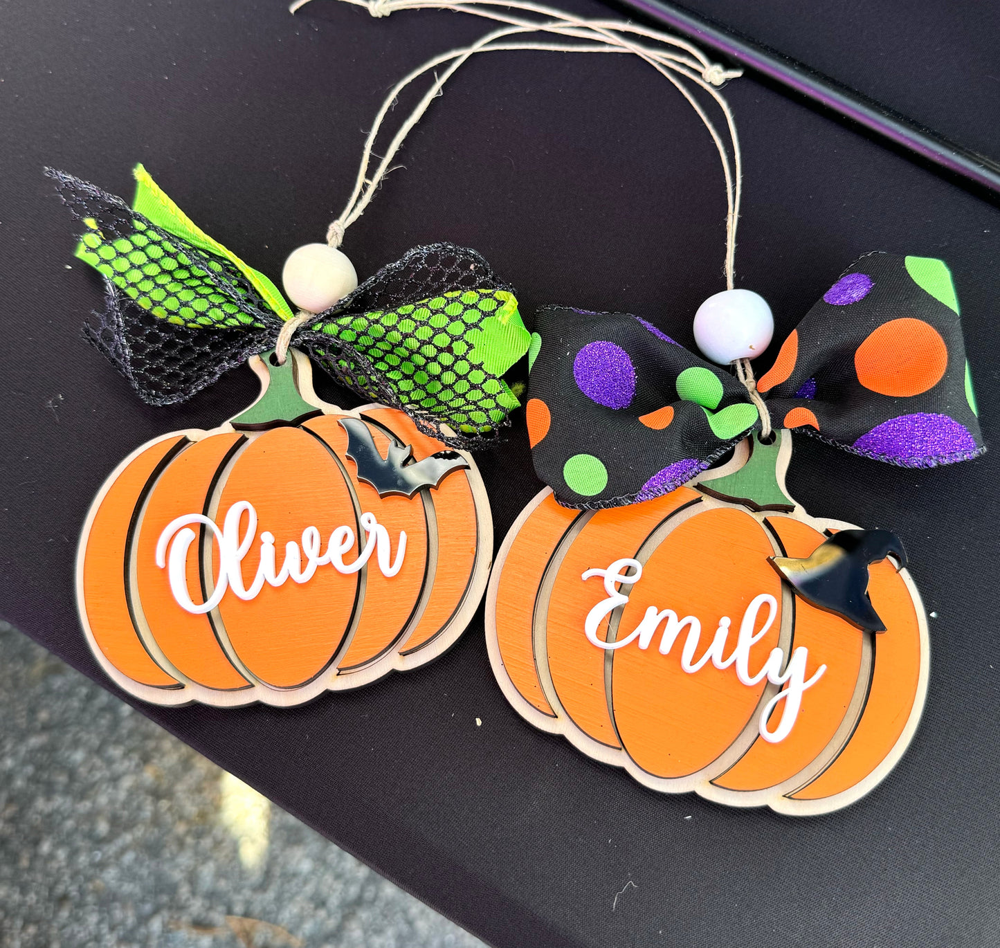 Pumpkin name tags personalized,