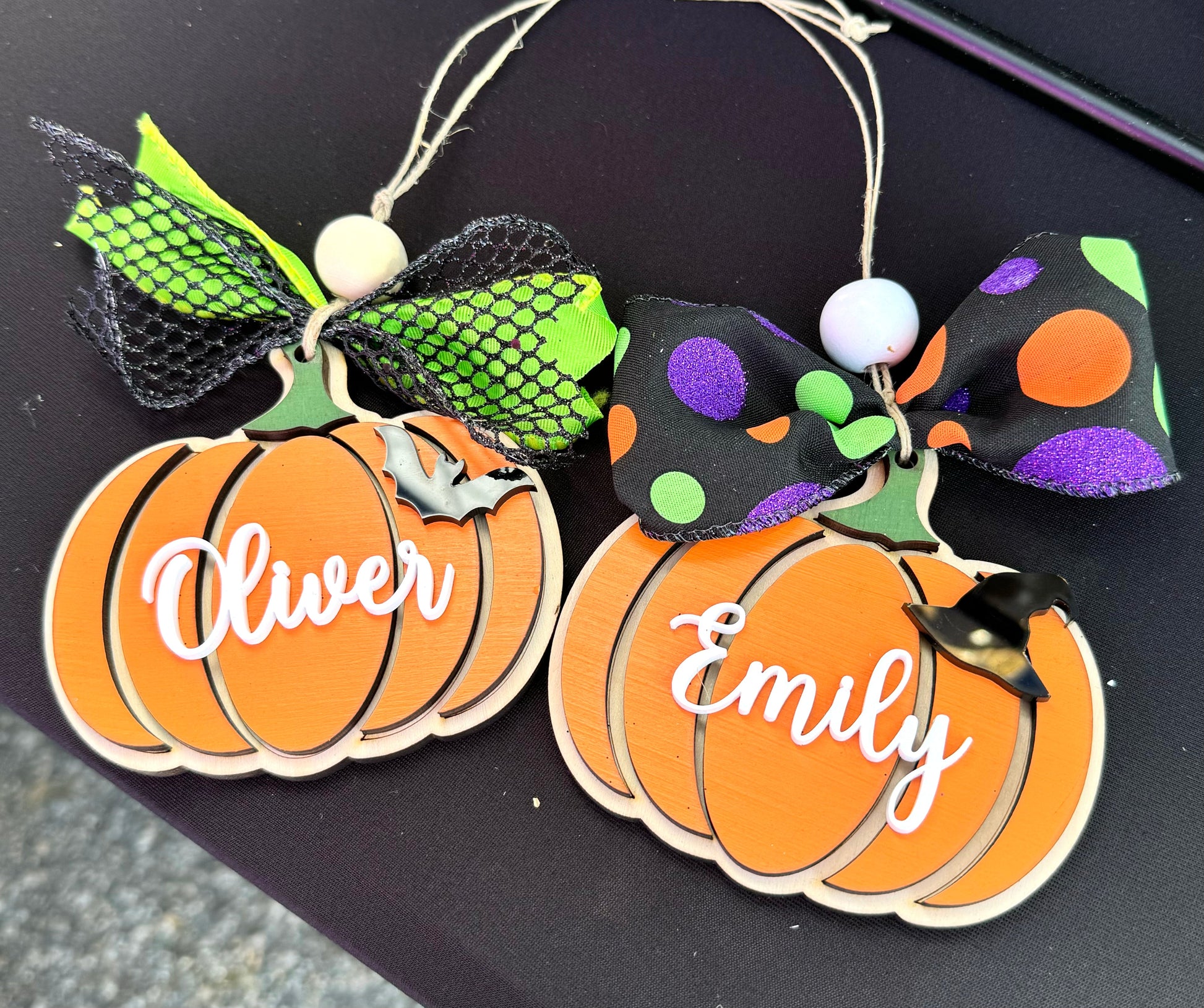 Pumpkin name tags personalized,