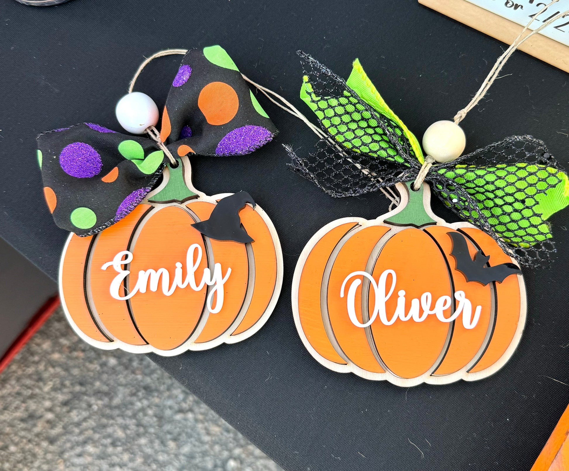 Pumpkin name tags personalized,