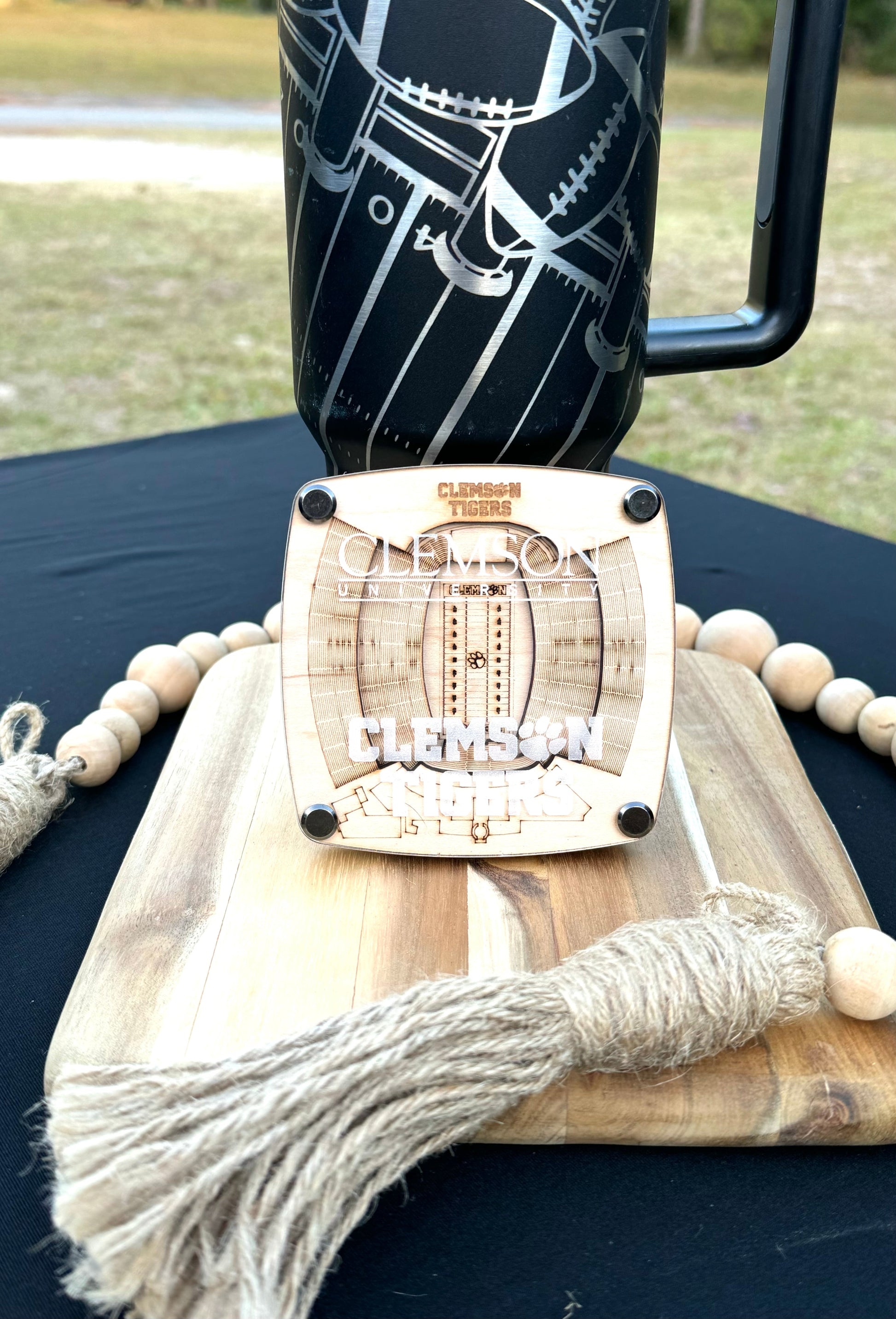 3D Stadium Coaster - Custom SC College - Laser-Cut Birch Wood & Acrylic - Perfect Gift for Sports Fans & Man Cave Decor