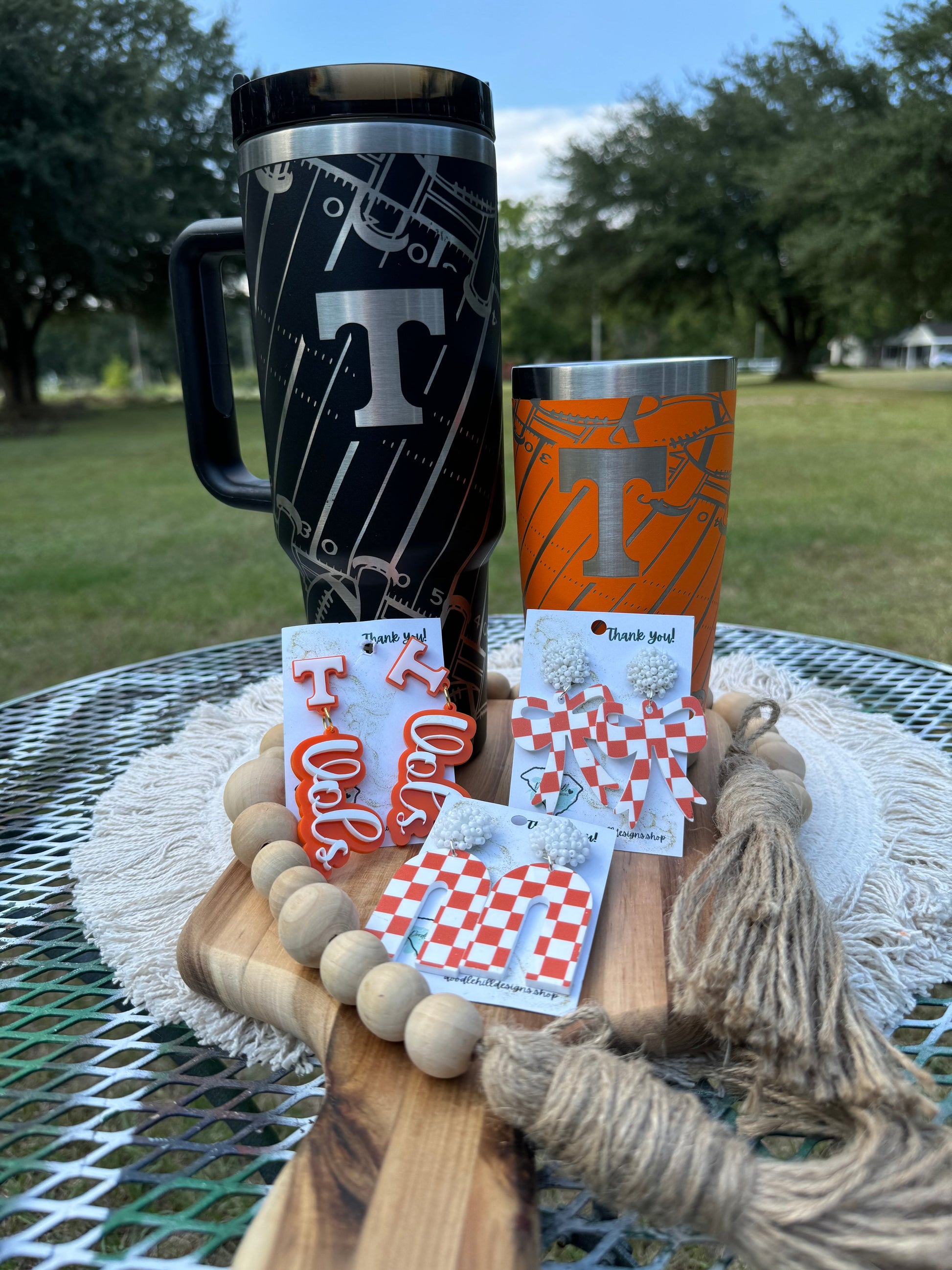 Tennessee Vols gameday accessories 40 oz black unbranded stainless steel Tennessee vols football theme gift