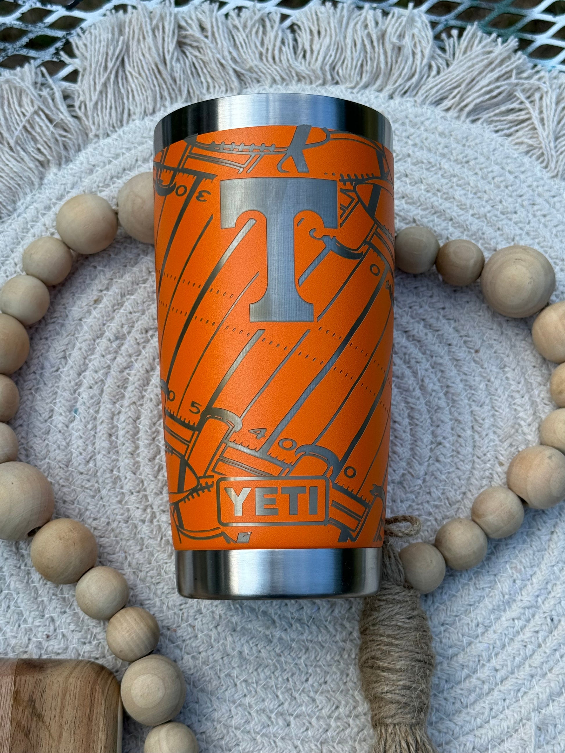 Tennessee Vols gameday accessories 40 oz black unbranded stainless steel Tennessee vols football theme gift