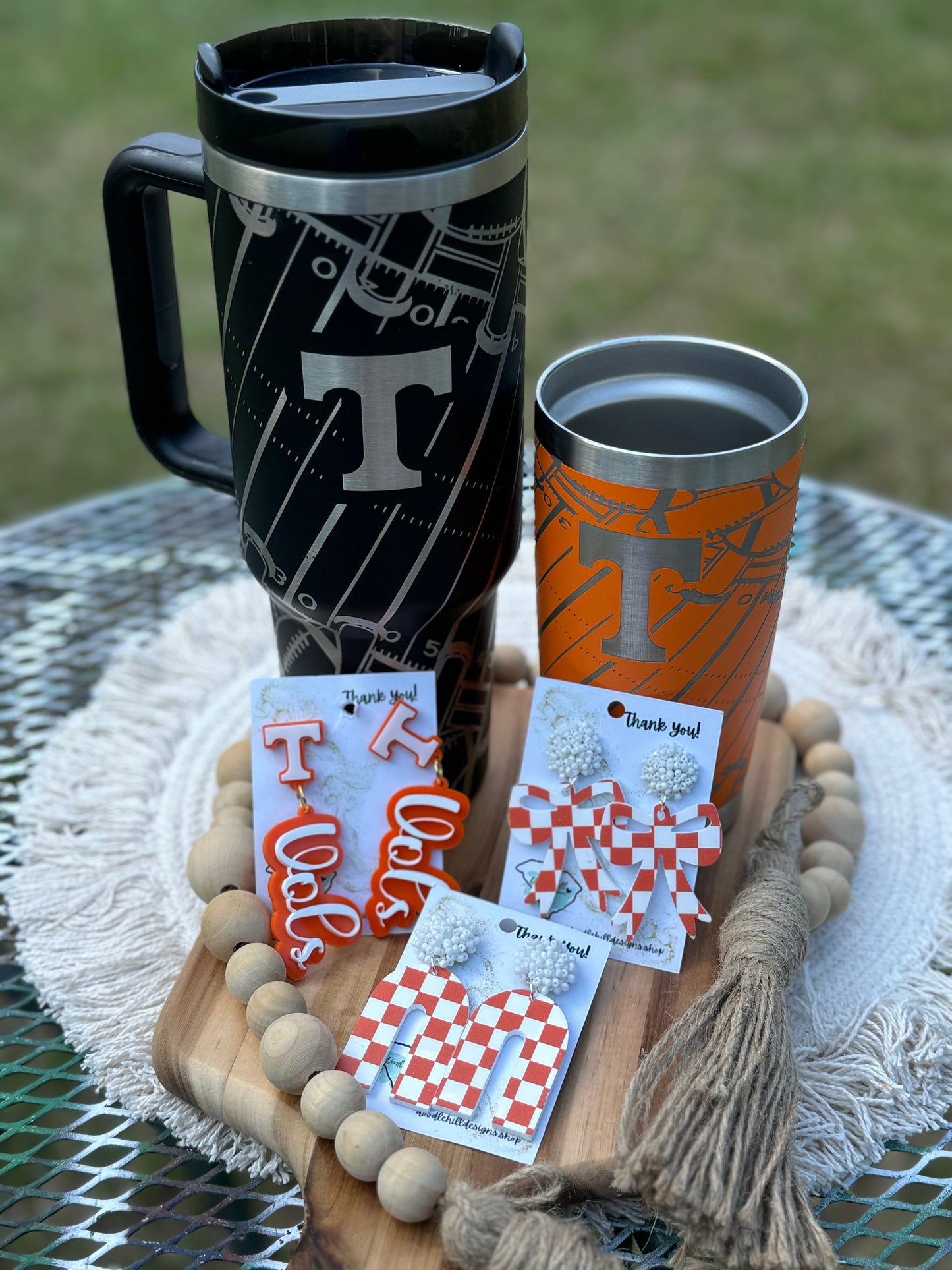 Tennessee Vols gameday accessories 40 oz black unbranded stainless steel Tennessee vols football theme gift