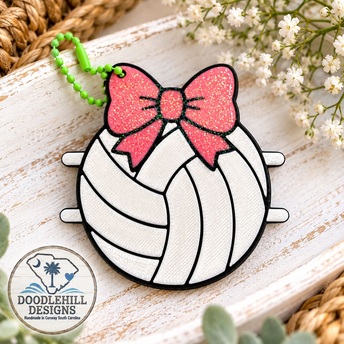 Sports Bag Tag & Ponytail Holder – 3D Printed Hair Tie Holder for Athletes